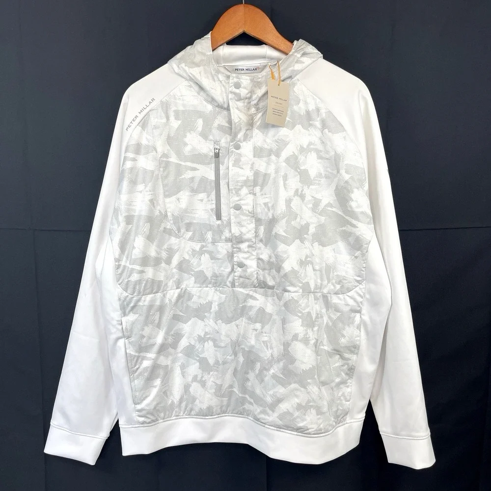 Peter Millar Mens Weld Brushstroke Camo Half Snap Hoodie Size XL  Crown Sport